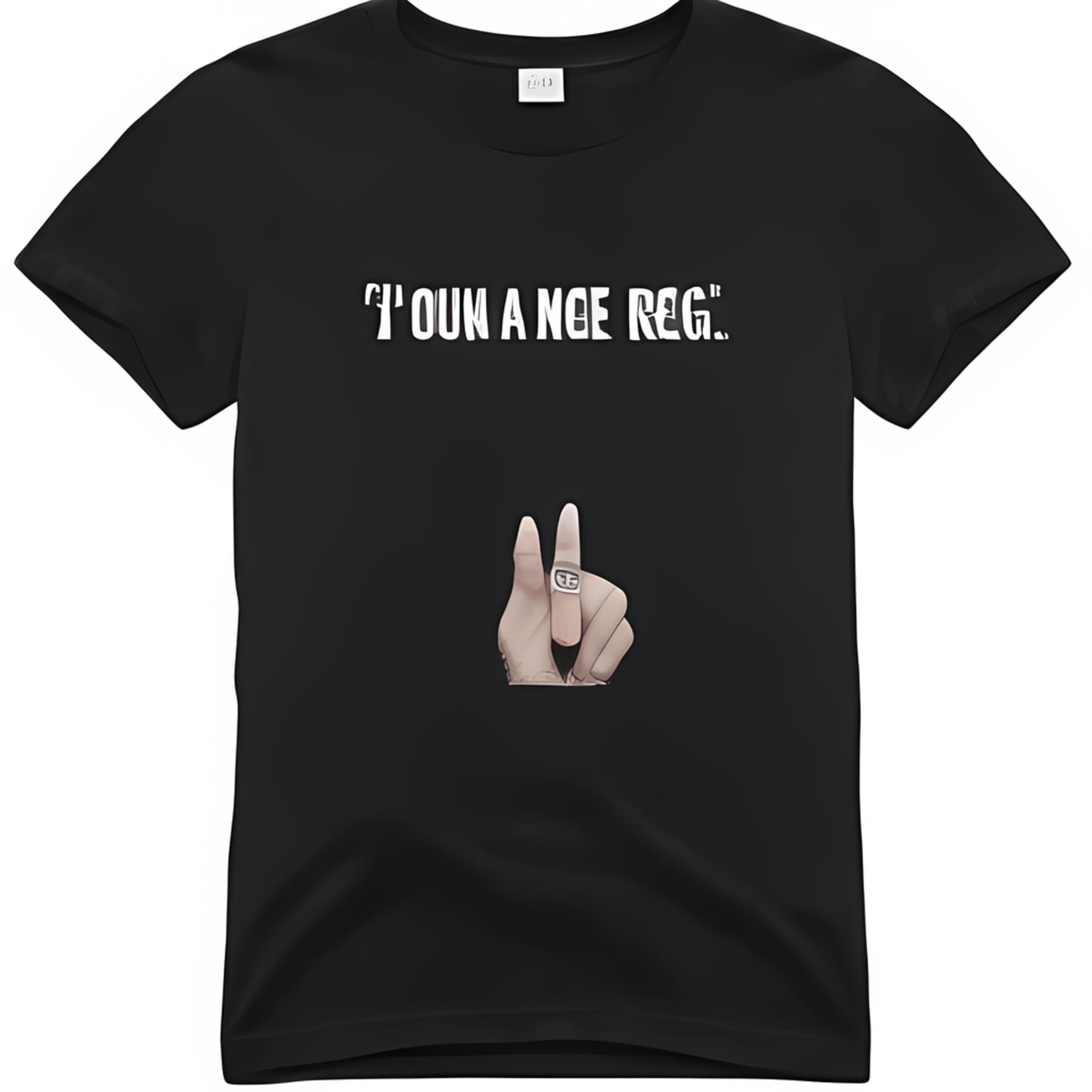 Black T-Shirt with cryptic Text and unique hand Illustration - Walmart.com