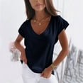 thumbnail image 1 of Black T Shirts For Women T Shirts V Neck Loose Fitting Summer Tops Short Sleeve, 1 of 8