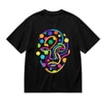 thumbnail image 1 of Black T Shirts for Men, Abstract Face Graphic Mens Graphic Tees, 24846450,XL, 1 of 8