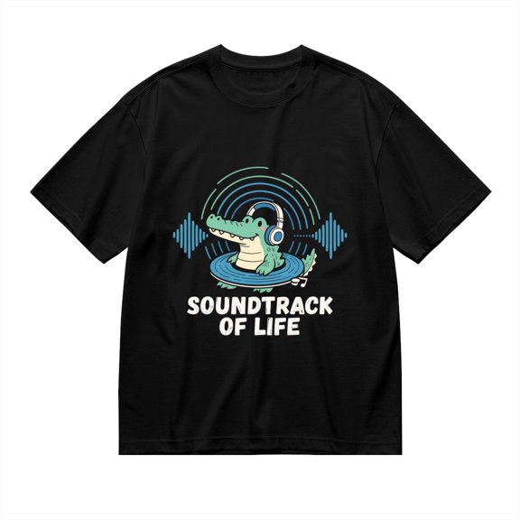 Black T Shirts for Men, Alligator Vinyl Soundtrack Of Life, Graphic 1 Mens Graphic Tees, 24936617,3XL