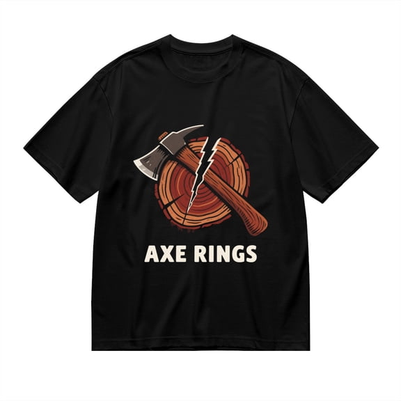 Black T Shirts for Men, Axe Rings, Axe Print Mens Graphic Tees, 24014038,3XL