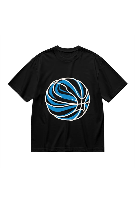 Black T Shirts for Men, Basketball Abstract Graphic Mens Graphic Tees, 24846296,L