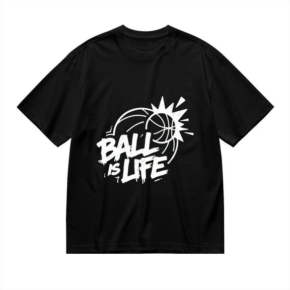 Black T Shirts for Men, Basketball, Ball Is Life, Graphic Mens Graphic Tees, 24827767,3XL
