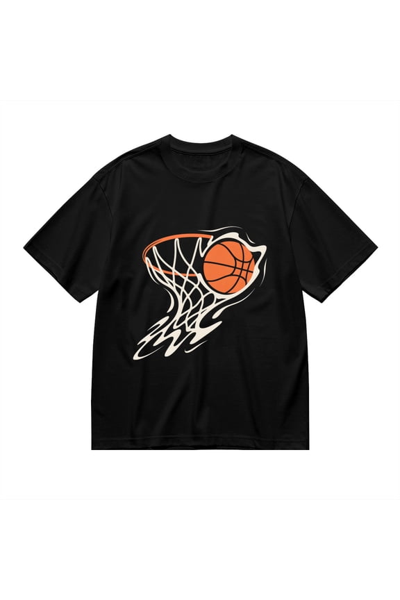 Black T Shirts for Men, Basketball Dunk, Graphic Mens Graphic Tees, 24827471,XL