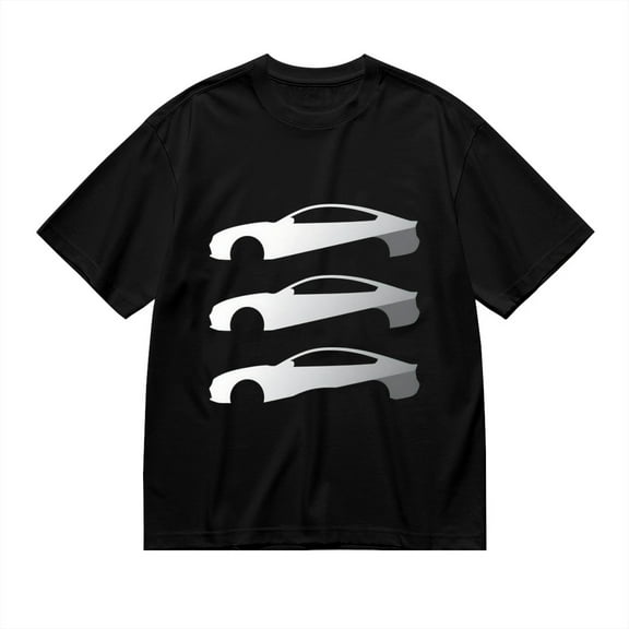Black T Shirts for Men, Car Silhouette Graphic 2 Mens Graphic Tees, 24846472,XXL