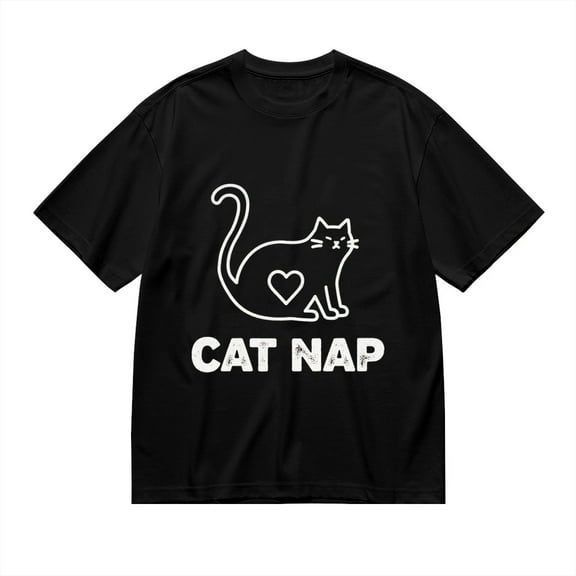 Black T Shirts for Men, Cat Nap Graphic Mens Graphic Tees, 24846470,3XL