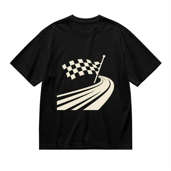 Black T Shirts for Men, Checkered Flag Graphic Mens Graphic Tees, 24846399,S