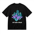 thumbnail image 1 of Black T Shirts for Men, City Has A Pulse, Neon Heart City Print 1 Mens Graphic Tees, 24013777,S, 1 of 8