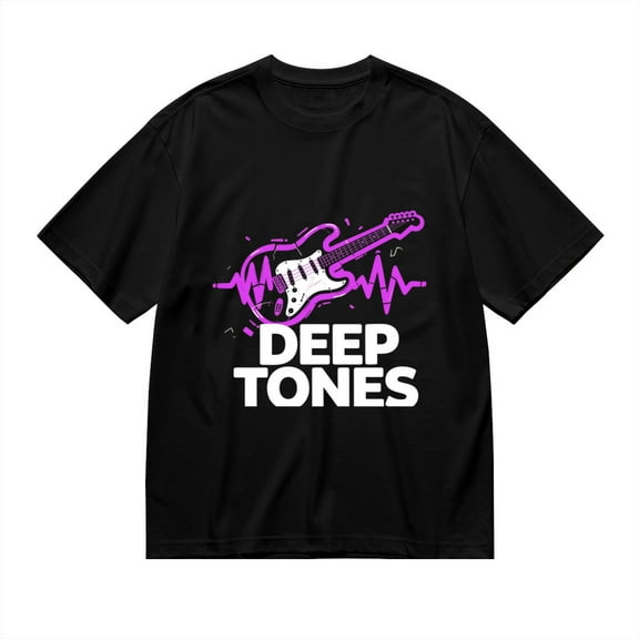 Black T Shirts for Men, Deep Tones,Guitar Music Print 1 Mens Graphic Tees, 24013762,S