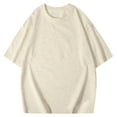 thumbnail image 1 of Black T Shirts for Men Fashion Solid Color Round Neck Blouse /T-shirt Beige,S, 1 of 5