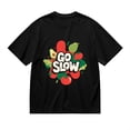 thumbnail image 1 of Black T Shirts for Men, Go Slow Fruits, Graphic Mens Graphic Tees, 24936619,S, 1 of 8