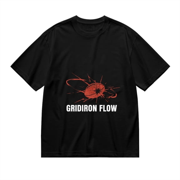 Black T Shirts for Men, Gridiron Flow, Football Print Mens Graphic Tees, 24013888,S