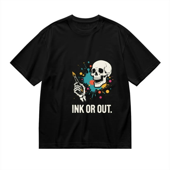 Black T Shirts for Men, Ink Or Out, Skeleton Print 1 Mens Graphic Tees, 24013796,M