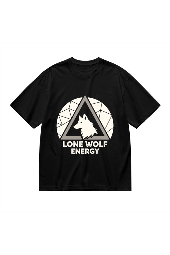 Black T Shirts for Men, Lone Wolf Energy, Wolf Print 1 1 Mens Graphic Tees, 24816356,3XL