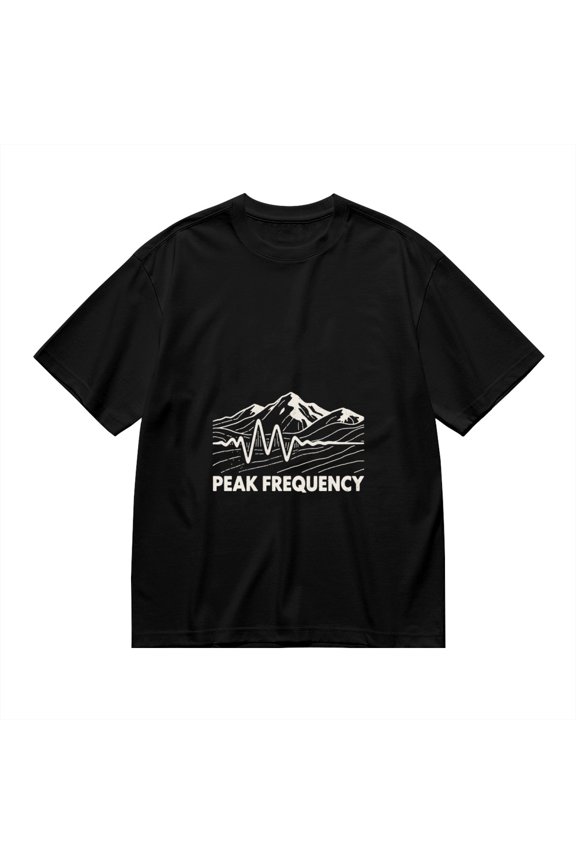 Black T Shirts for Men, Peak Frequency, Mountain Print 1 Mens Graphic Tees, 24013728,3XL