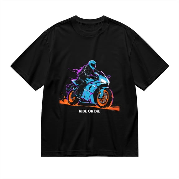 Black T Shirts for Men, Ride Or Die,Motorcycle Rider Print 1 Mens Graphic Tees, 24013556,S