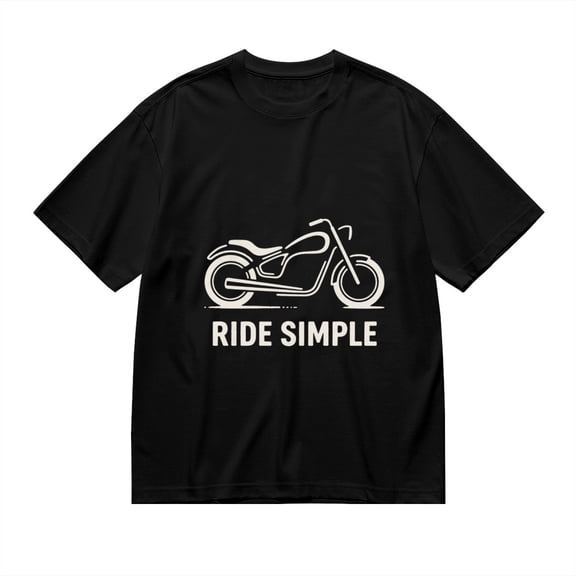 Black T Shirts for Men, Ride Simple, Motorcycle Print Mens Graphic Tees, 24013686,S