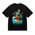 thumbnail image 1 of Black T Shirts for Men, Ride The Wild Tide, Surfing Print Mens Graphic Tees, 24013550,S, 1 of 8