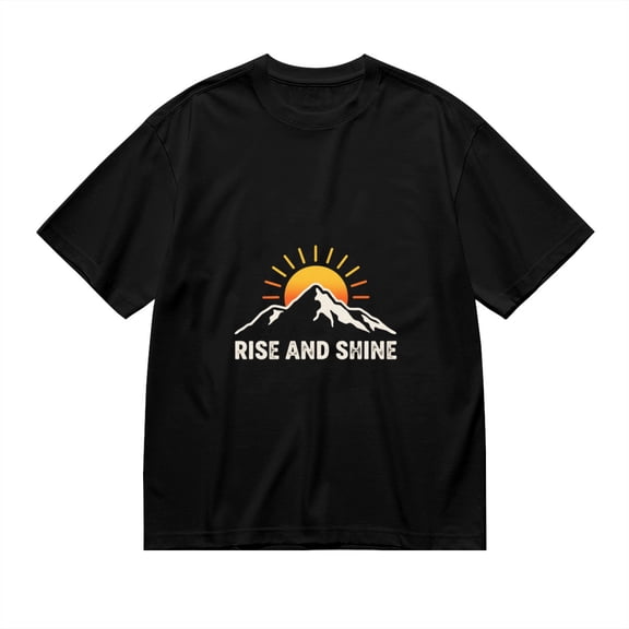 Black T Shirts for Men, Rise And Shine, Mountain Print 2 Mens Graphic Tees, 24013698,S