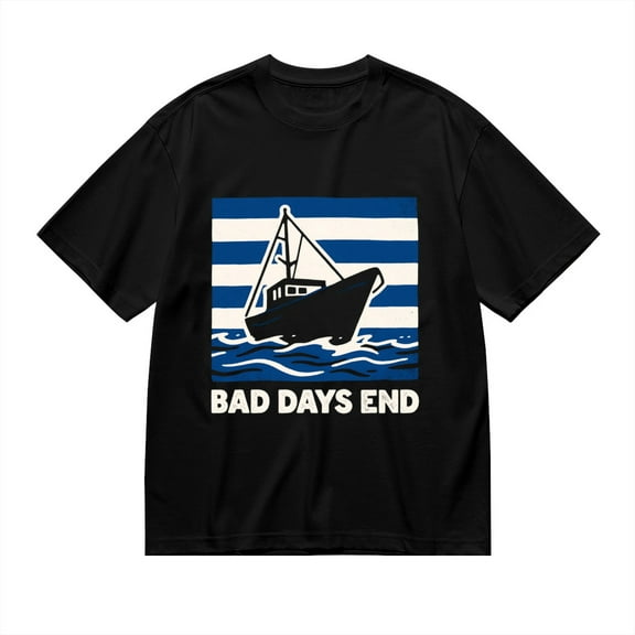 Black T Shirts for Men, Sailboat Waves, Graphic 1 Mens Graphic Tees, 24936918,S