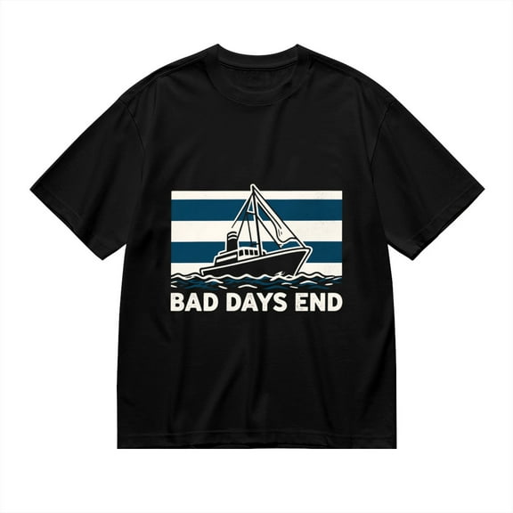 Black T Shirts for Men, Sailboat Waves, Graphic 2 Mens Graphic Tees, 24936829,XL