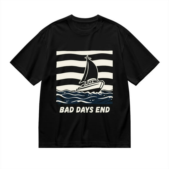 Black T Shirts for Men, Sailboat Waves, Graphic 3 Mens Graphic Tees, 24936876,3XL