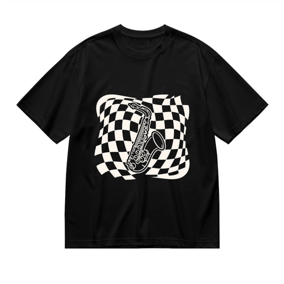 Black T Shirts for Men, Saxophone, Optical Illusion, Graphic 3 Mens Graphic Tees, 24827519,3XL