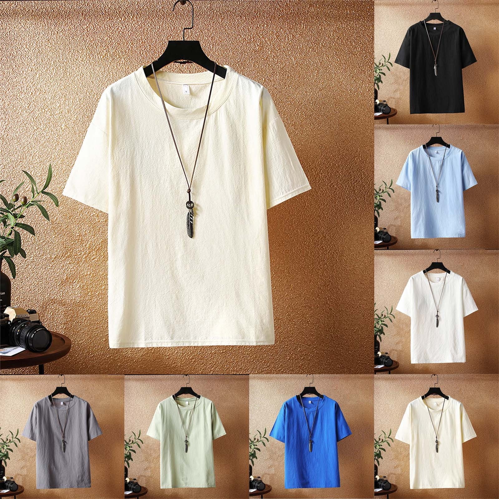 Black T Shirts for Men Slim Fit Short Sleeve Big & Tall Cotton Short ...