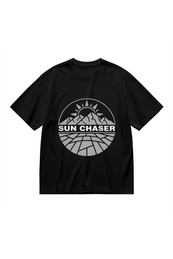 Black T Shirts for Men, Sun Chaser, Graphic Mens Graphic Tees, 24827590,M