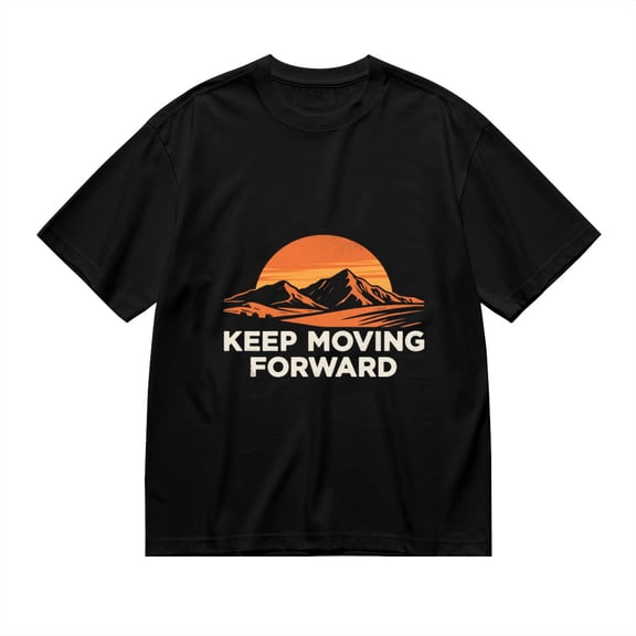 Black T Shirts for Men, Sunset Mountains Keep Moving, Graphic Mens Graphic Tees, 24936852,S