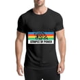 thumbnail image 1 of Black T Shirts for Men, Tiger Head,Color Stripes,Stripes Of Power,Graphic Mens Graphic Tees, 25060597,S, 1 of 8