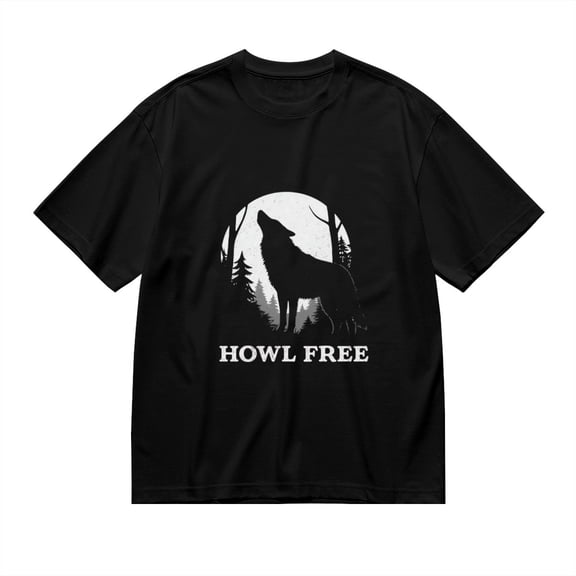 Black T Shirts for Men, Wolf, Howl Free Graphic 1 Mens Graphic Tees, 24898479,M