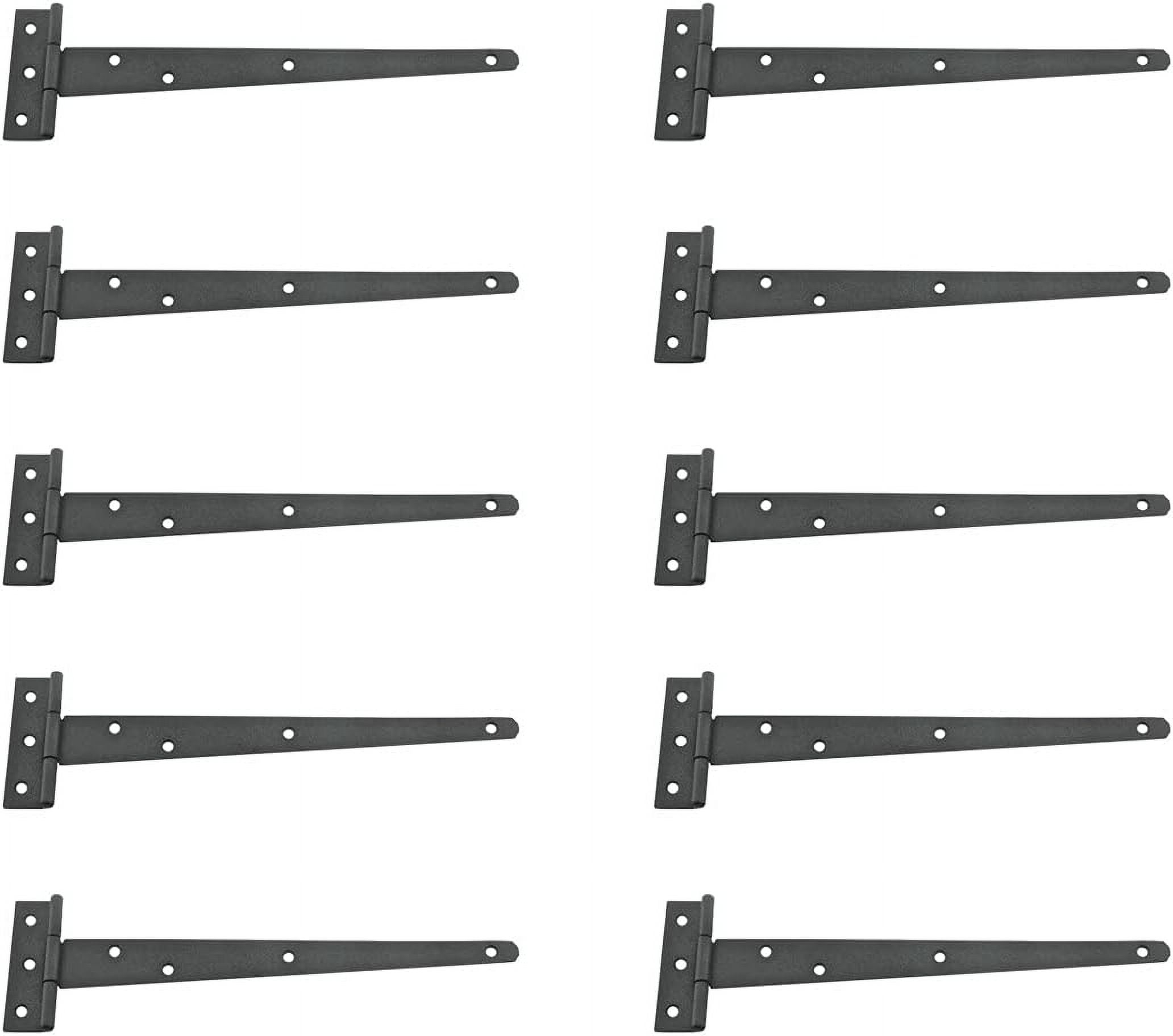 Black T Strap Shed Door Hinge 11 Inch Rustic Flush Mount Cast Iron Barn