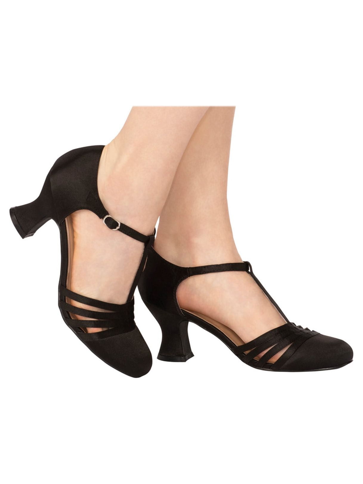 Black T-Strap Womens Shoes