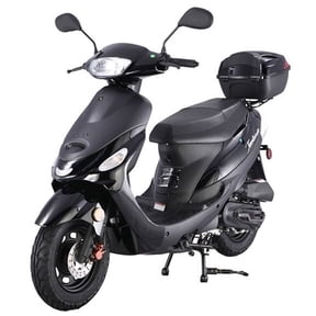 Black TAOTAO ATM50-A1 49cc Moped Scooter with 10" Wheels, Key and Kick Start! Rear Trunk