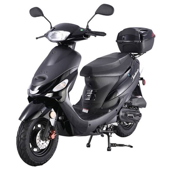 Black TAOTAO ATM50-A1 49cc Moped Scooter with 10" Wheels, Key and Kick Start! Rear Trunk