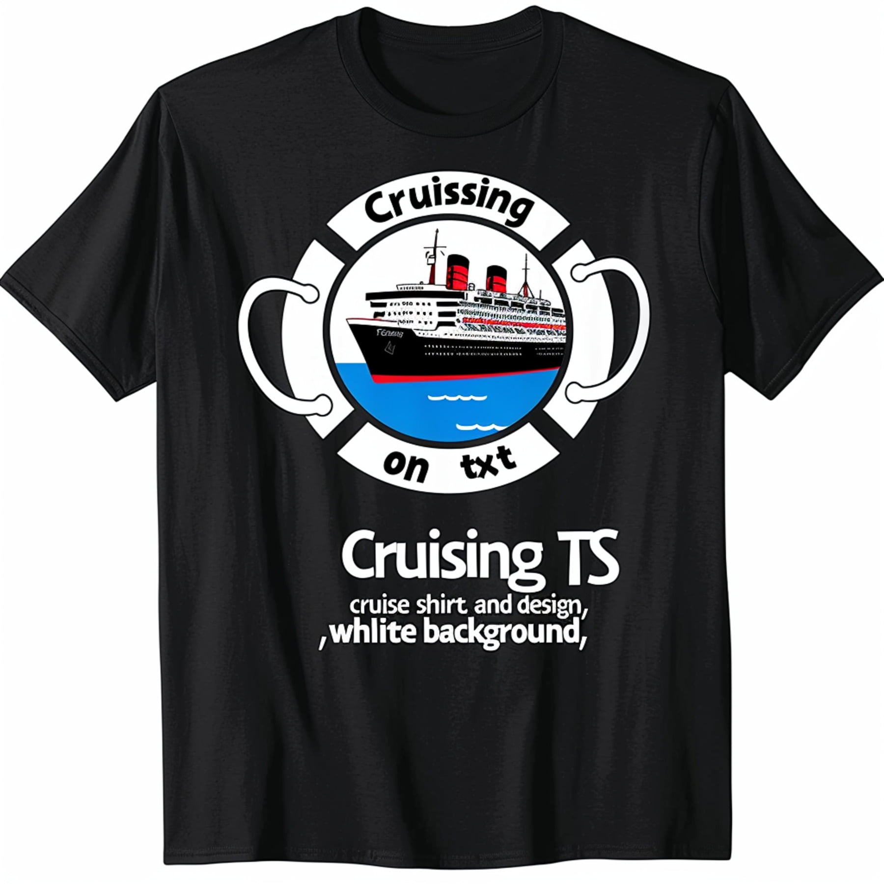 Black TShirt Collection: Nautical Vibes Cruise Ship Chic Lifebuoy Style ...