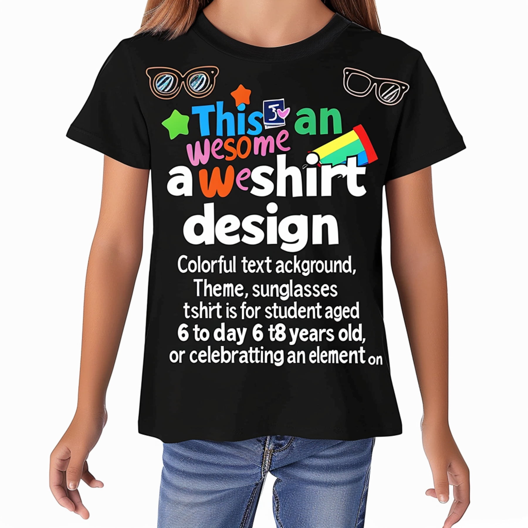 Black TShirt Extravaganza: Stylish Designs for Kids and Teachers