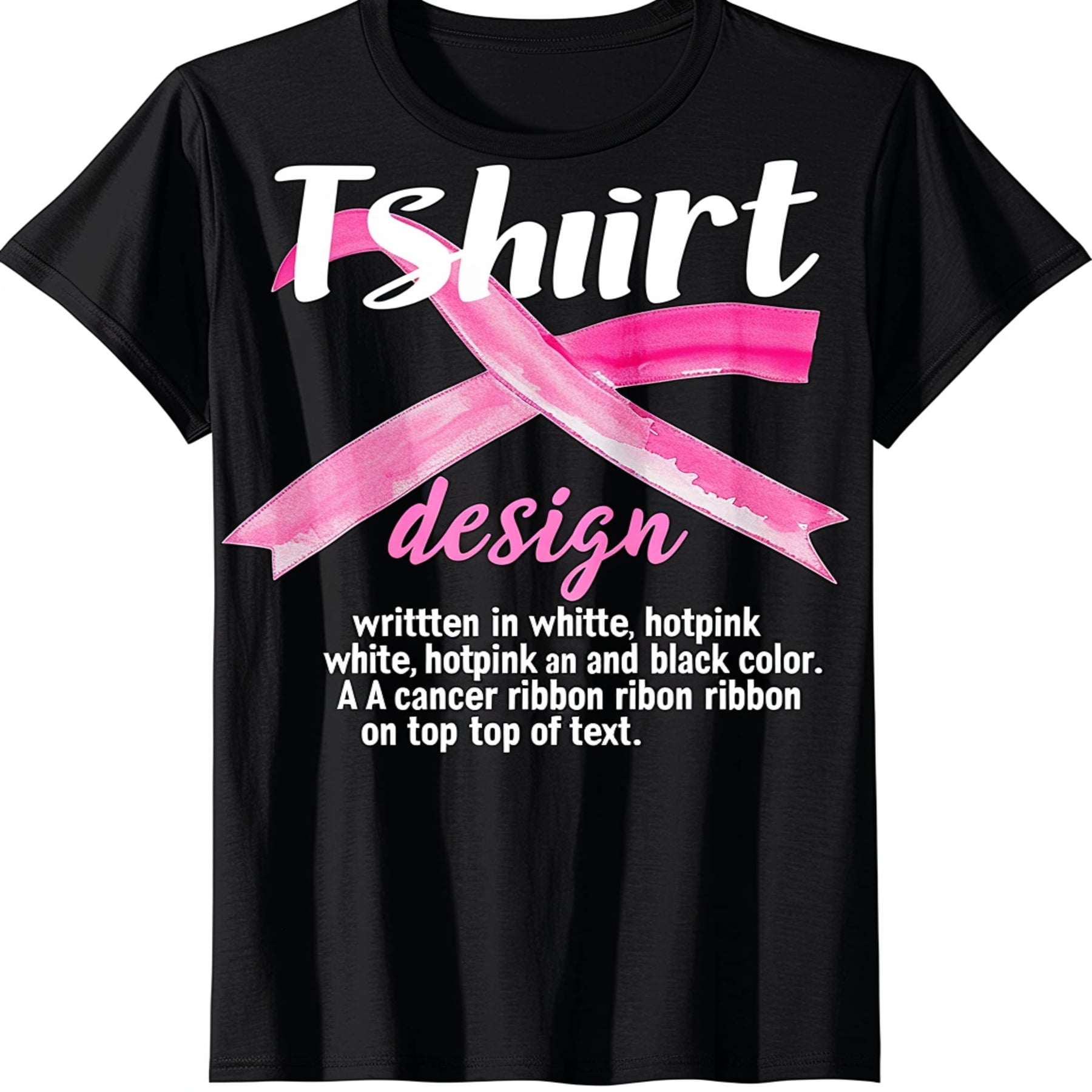 Black TShirt 'I Wear Pink for My Best Friend' Cancer Ribbon Design in