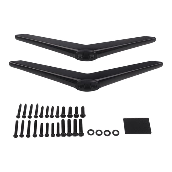 Black TV Stand Base Bracket for 28 to 65 Inch TVs No Drill Mounting Hole Spacing