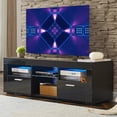 thumbnail image 1 of Black TV Stand for 55 Inch TV, Entertainment Center with Led Light, TV Console Cabinet Table for Living Room Gaming Room Bedroom, 1 of 15