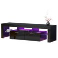Black TV Stand for 70 Inch TV, Modern Console Table with 16
