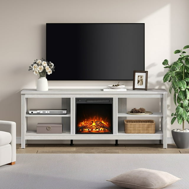 Black TV Stand for 90 inch TV Entertainment Center,85 inch