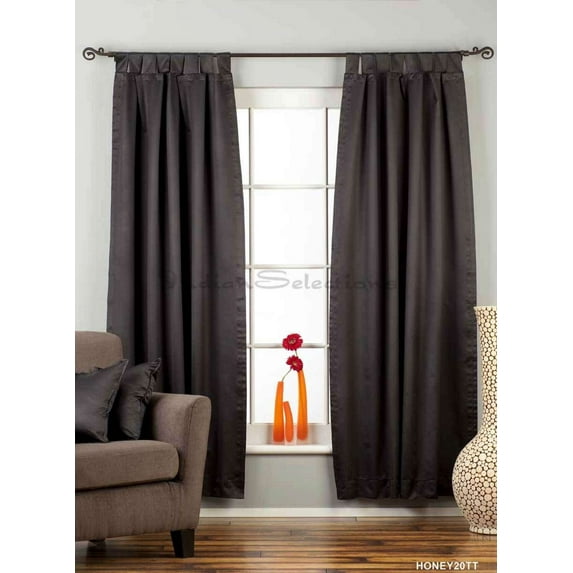 Black Tab Top 90% Blackout Curtain / Drape / Panel - Piece