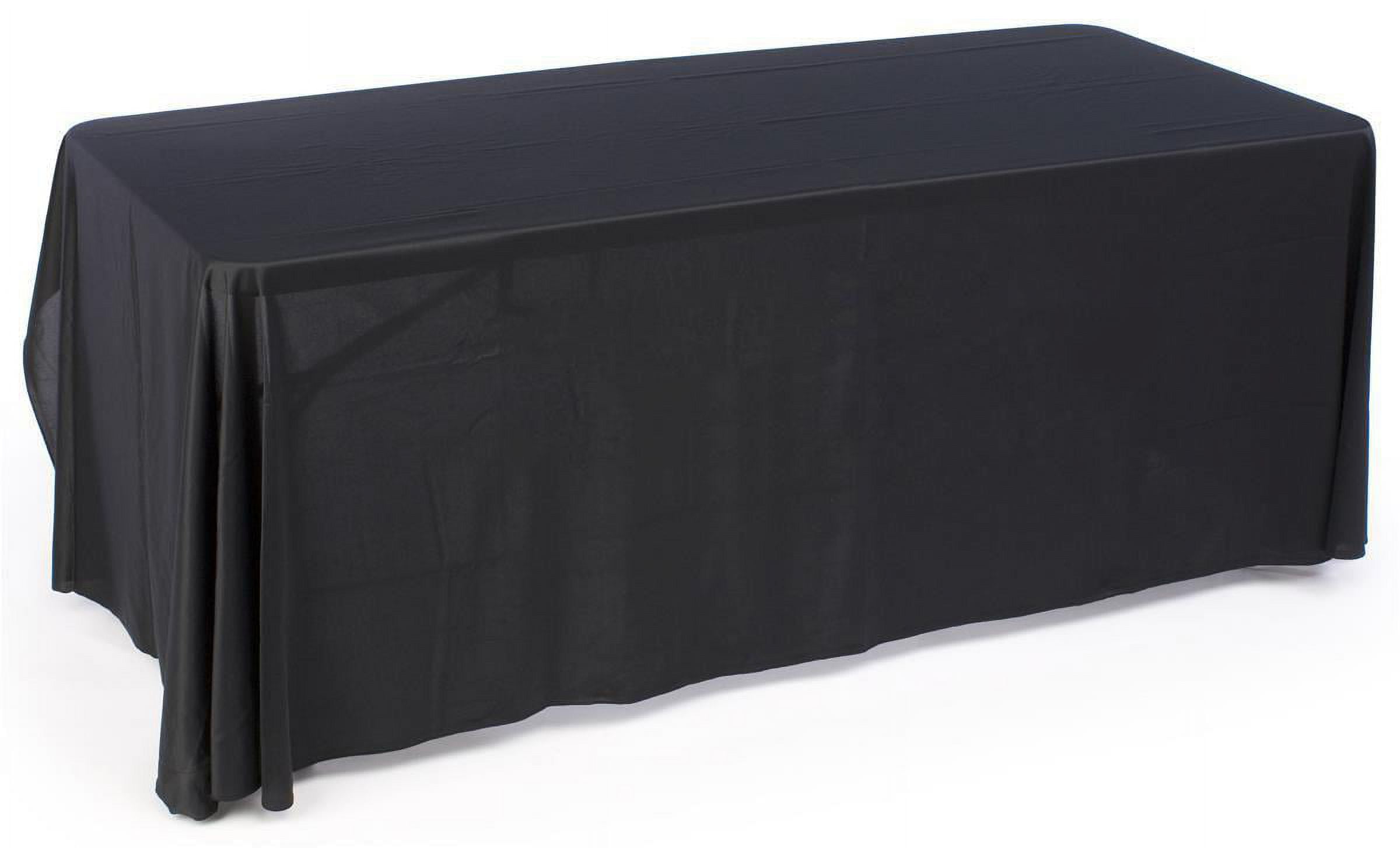 Black Table Cover for 6ft. Rectangular Table, Covers 3 Sides of a 30