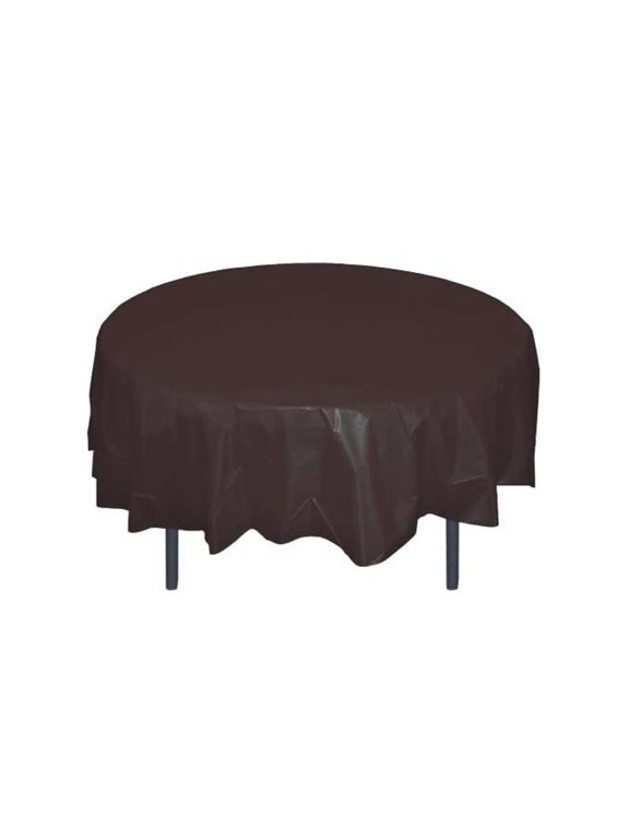 Black Table Cover - Round - Plastic Disposable - 84in. - 1 Piece (fdp91002)