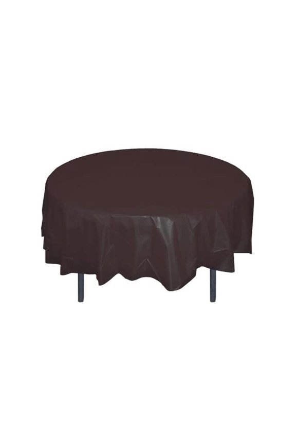 Black Table Cover - Round - Plastic Disposable - 84in. - 1 Piece (fdp91002)