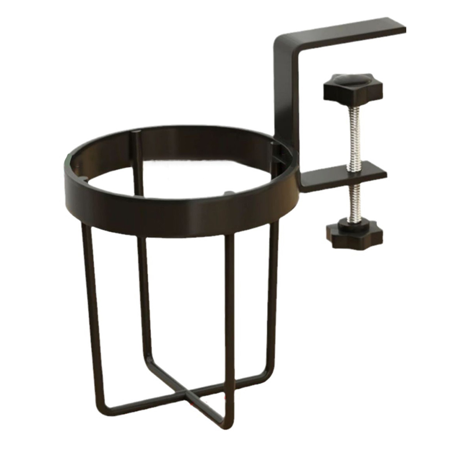 Black Table Cup Holder Desktop Mug Rack Bottle Tray Clip On Horizontal