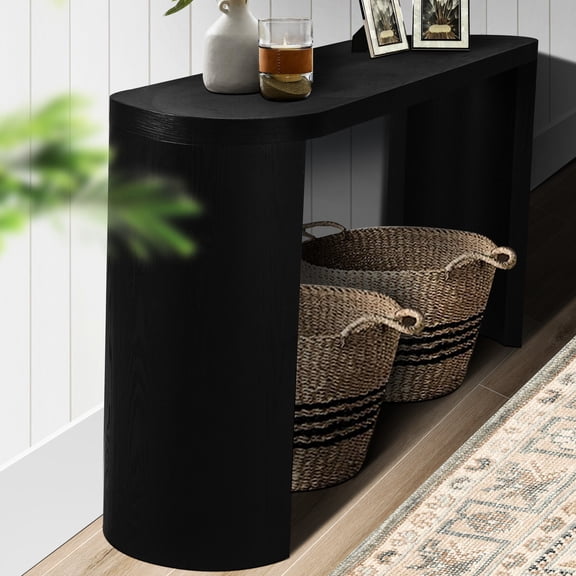 Black Table - Curved Leg Design - Living Room or Entry - Ample Placement