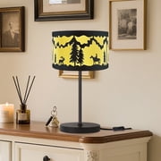 Elinkume Black Table Lamp, Farmhouse Elk Coffee Table Living Room Light, Bedroom, Bedside Lamp L 11 inches H 19.69 inches